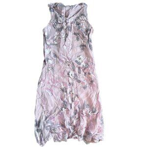 purple floral midi slip dress